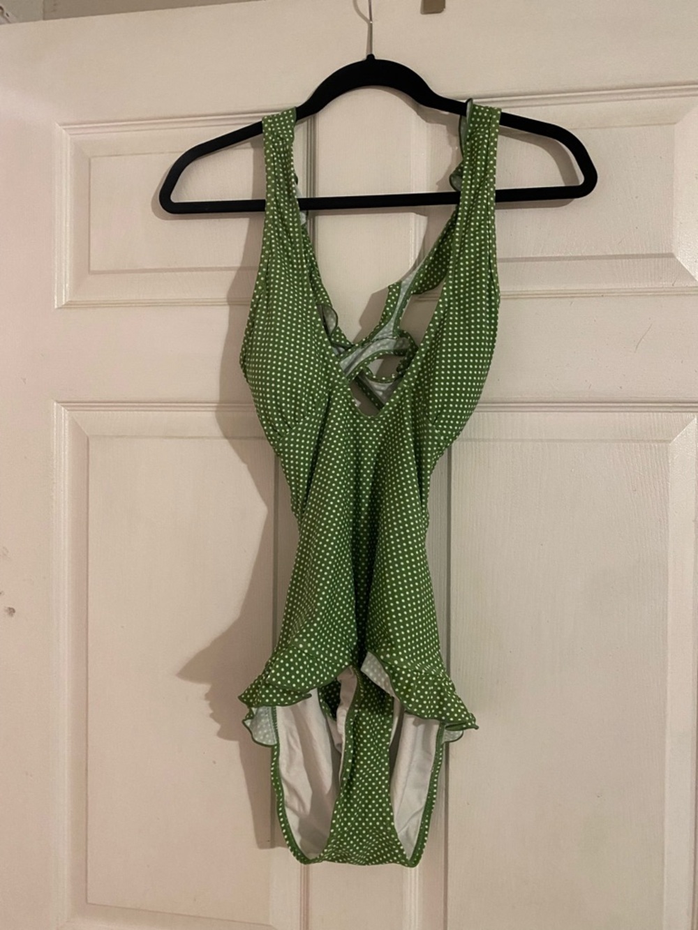 Cupshe Green and White Polka Dot One-Piece Swimsuit